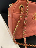 Pre Loved Chanel Lambskin Camera Bag in Dusky Pink - Excellent SALE