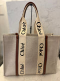 Pre Loved Chloe Large Woody Canvas Tote Bag (new)