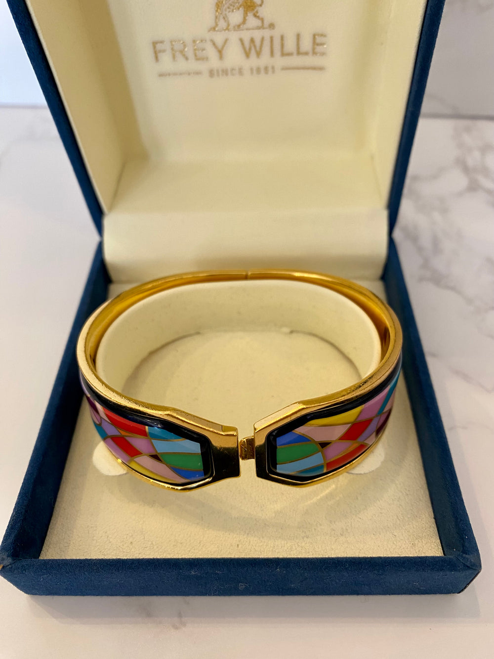Pre Loved Frey Wille Multi Enamel Bangle M