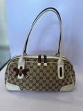 Pre Loved Gucci Vintage Princy Bag in GG Monogram Canvas with Leather Handles