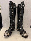 Pre Loved Alexander McQueen Long Hobnail Boots UK 4