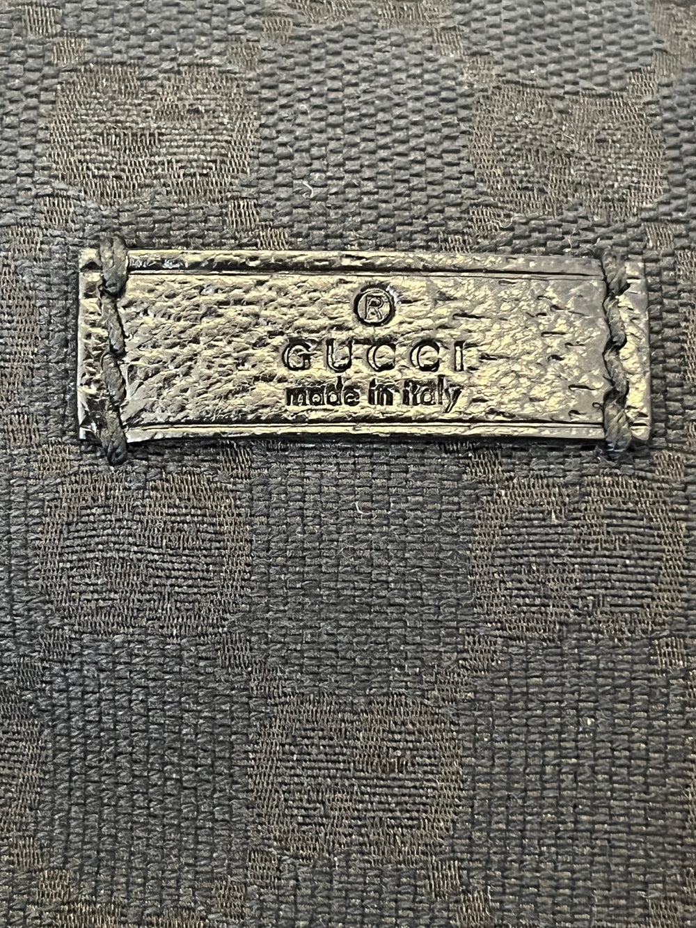 Pre Loved Vintage Gucci Black Monogram Canvas Messenger Bag