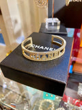 Chanel Crystal Strass CHANEL & CC Logo Cuff Bracelet (reserved)