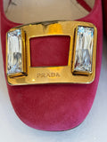 Pre Loved Prada Pink Suede Court Shoes UK6
