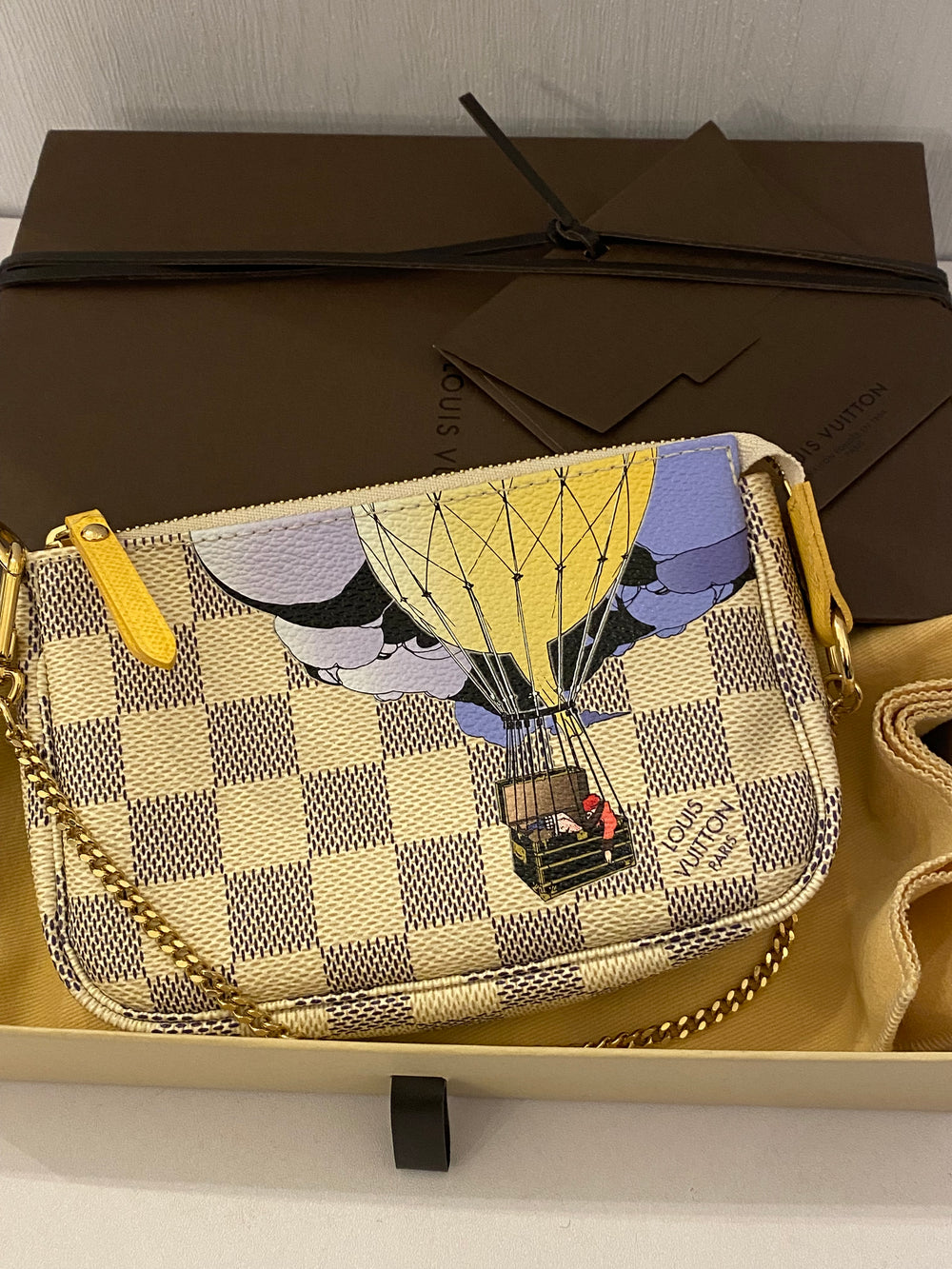 Pre Loved Louis Vuitton Damier Azure Mini Pochette Balloons (excellent)