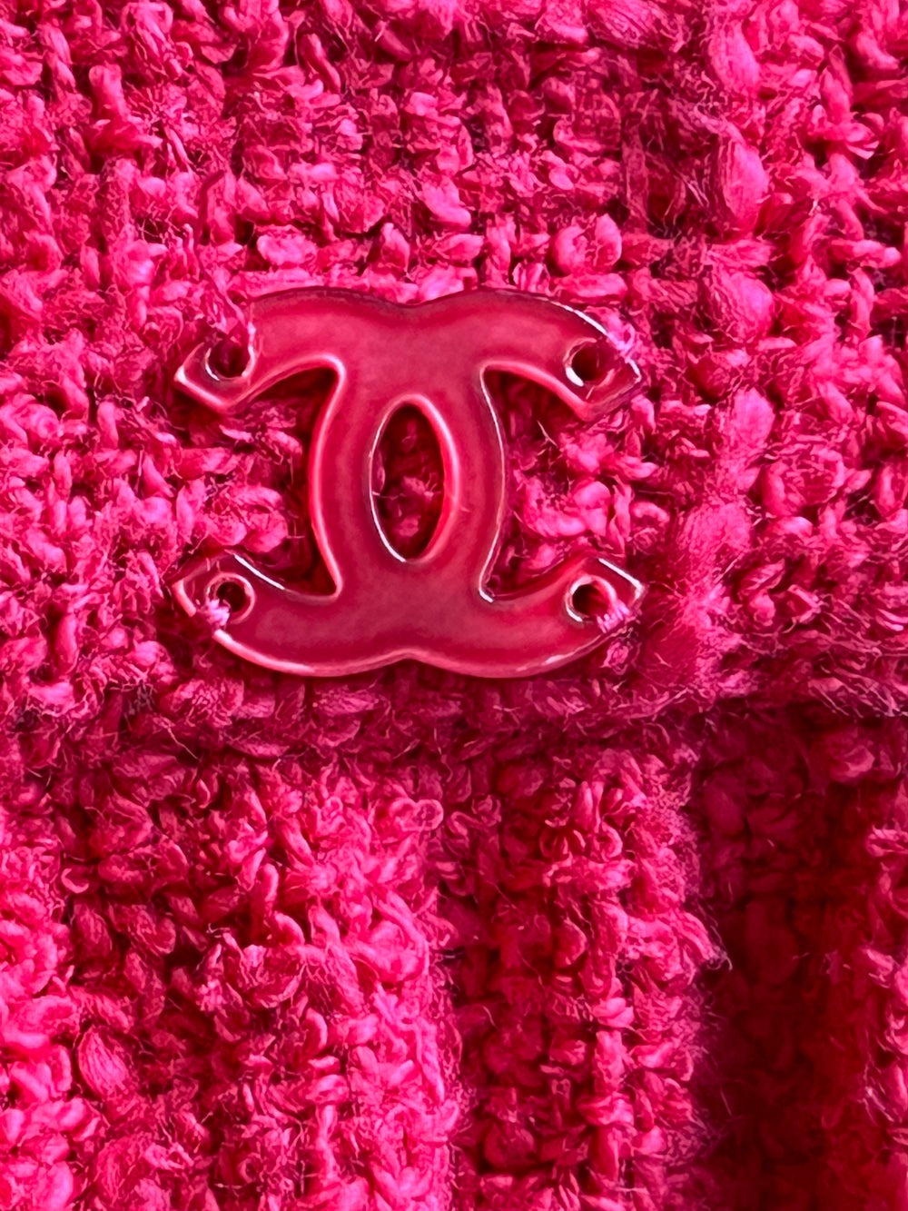 Pre Loved Chanel Deep Pink Boucle Skirt size FR38 UK 10