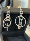 Pianegonda Silver Drop Hoop Earrings