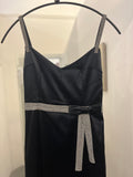 Pre Loved Dolce & Gabbana Long Satin Dress Crystal Diamante Details size 40 UK 8 (Excellent)