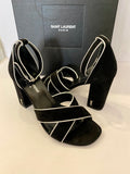 Pre Loved Yves Saint Laurent Black Platform Velvet Heels uk3.5 (excellent)