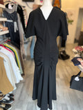 Pre Loved Victoria Beckham Long Black Wool Dress size uk10