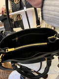 Prada Monochrome Bag in Black Pebbled Leather