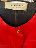 Pre Loved Marni Red Leather Dress/Gilet FR38  UK10