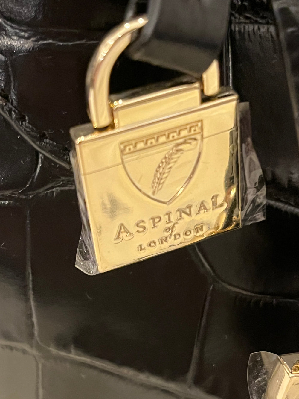 Pre Loved Aspinal of London Embossed Leather Small Tote Bag (new)