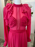 Pre Loved Self Portrait Pink Midi Dress Uk14 (excellent)