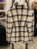 Pre Loved Versace Black, White & Ecru Tweed Skirt Suit Fits UK 8/10