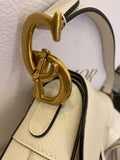 Pre Loved Christian Dior Latte Saddle Bag with Logo Web Strap  (excellent)