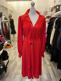 Pre Loved Bella Freud Red Floria Tie Belt Dress Size 12