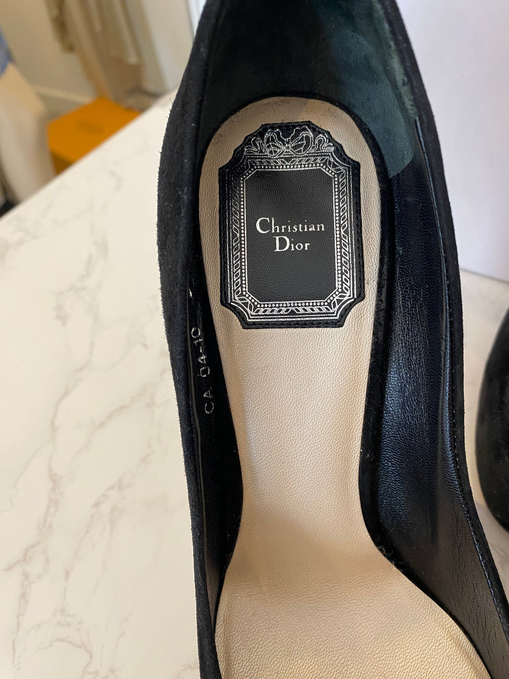 Pre Loved Christian Dior Miss Dior Black Suede Heels UK 4