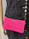Pre Loved Miu Miu Pink Cotton Crystal Shoulder /Clutch Bag
