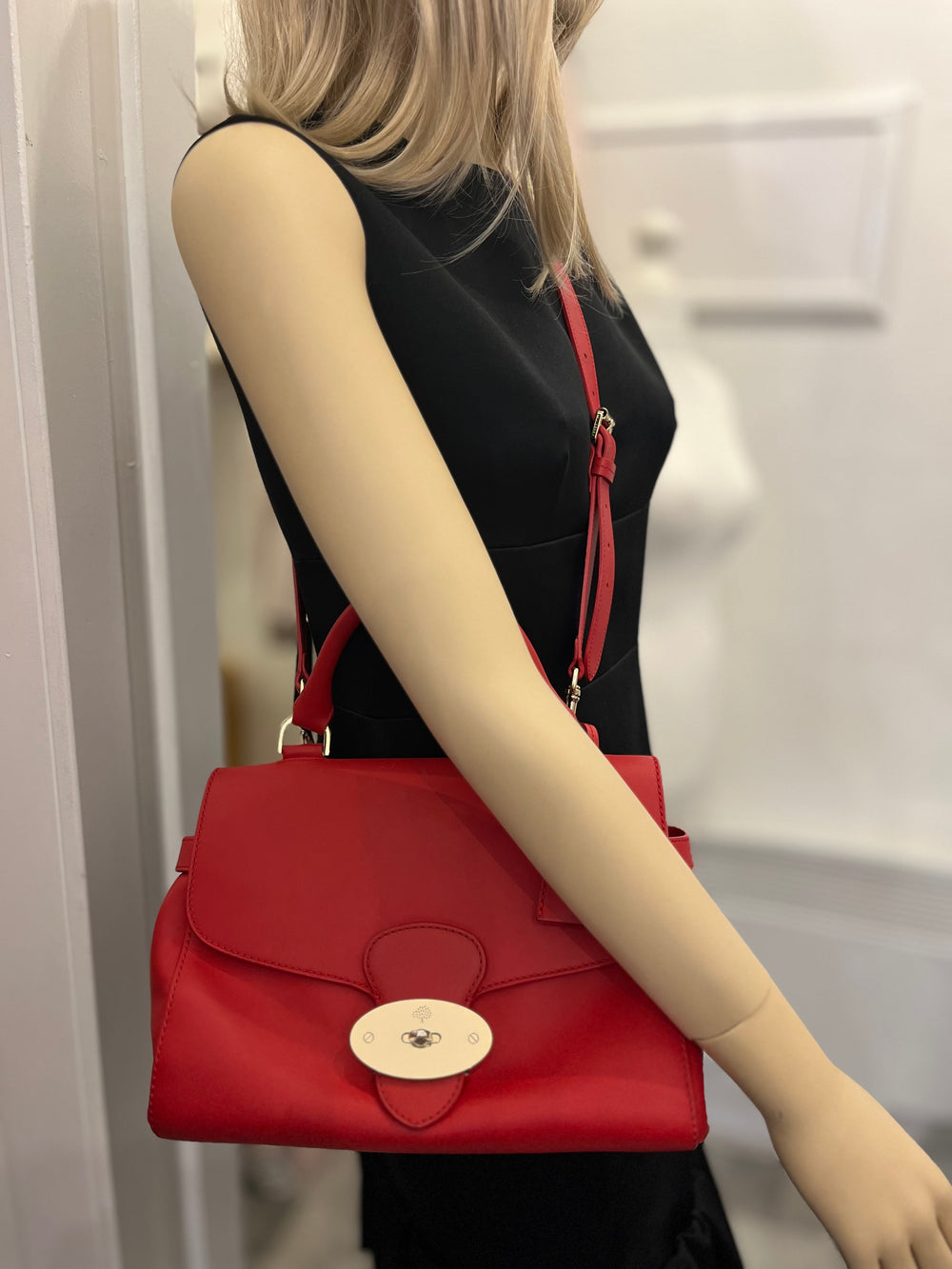 Pre Loved Mulberry Primrose in Poppy Red Calf Leather