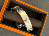 Hermes Kelly Gourmette Silver Bracelet