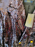 Pre Loved Ralph Lauren Sequin Navy Blue Blazer US 8, UK12 (new)