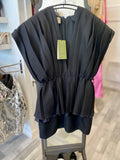 Pre Loved Gucci Pleated Plunging V-Neck Crepe Dress in Black  UK 12 (excellent)