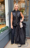 Pre Loved Burberry Black Trench Coat, Fox Fur Trim, Detachable Padded Gilet UK10 (excellent)