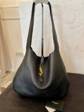 Pre Loved Yves Saint Laurent Le 5 A 7 Bea Textured Black Tote