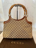 Pre Loved Vintage Gucci Bamboo GG Shopper