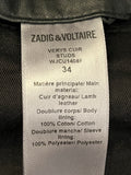 Zadig & Voltaire Studded Leather Jacket Fr34 U.K. 6