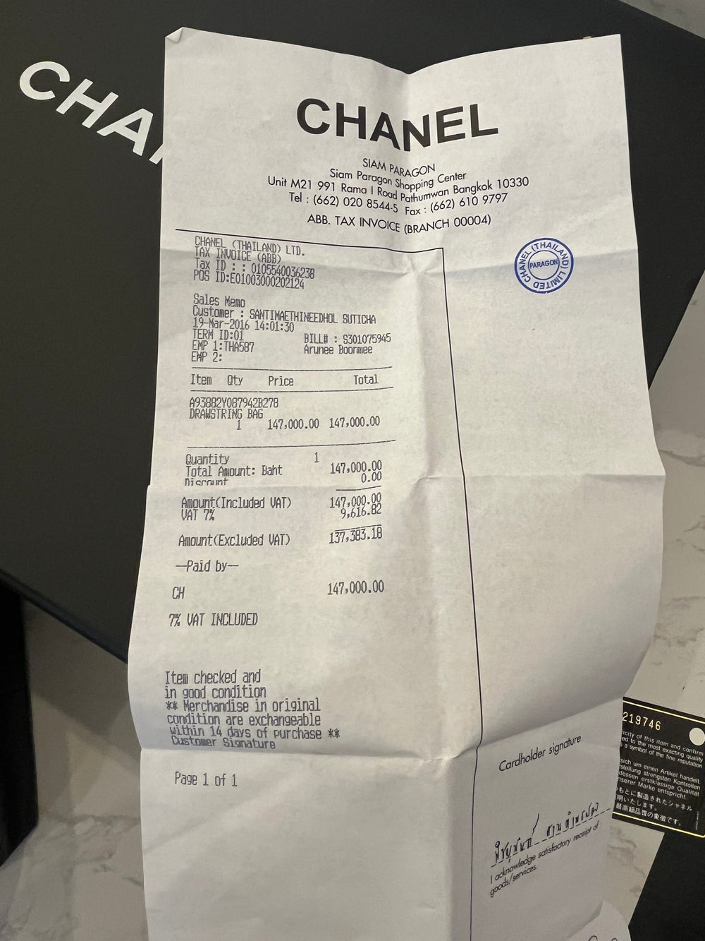 Pre Loved Chanel Calfskin Navy Bucket Backpack Bag