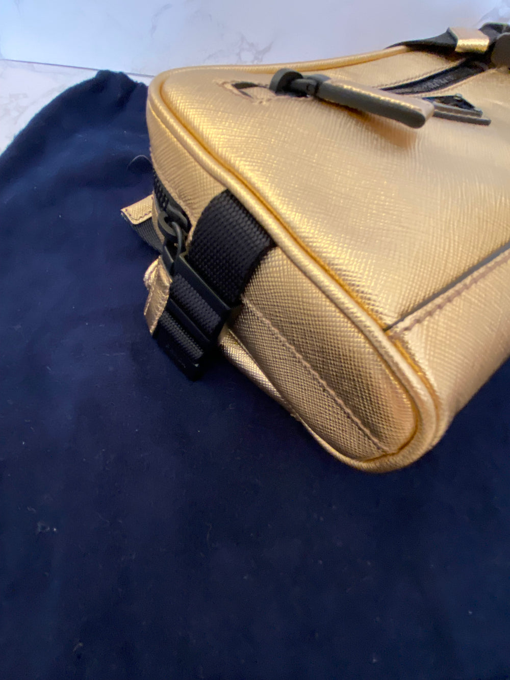 Pre Loved  Prada Gold Saffiano Belt Bag (as new)