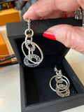 Pianegonda Silver Drop Hoop Earrings