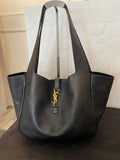 Pre Loved Yves Saint Laurent Le 5 A 7 Bea Textured Black Tote