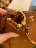 Chanel Tan Braided Handle Chain Hobo