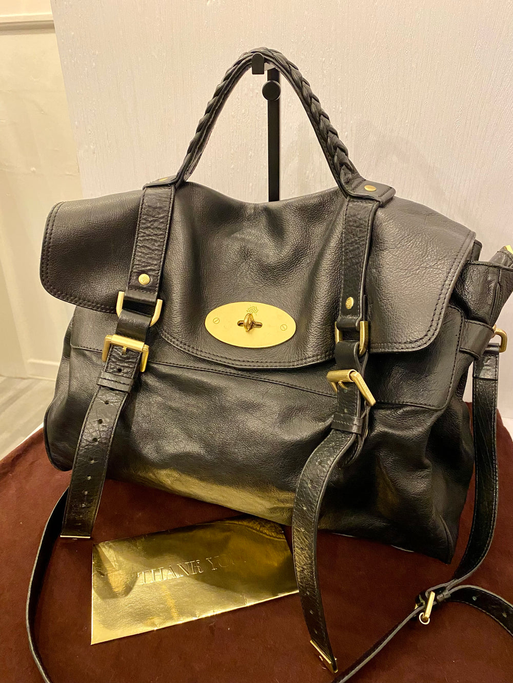 Pre Loved Mulberry Alexa in Black Leather