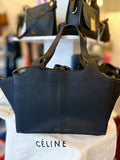 Pre Loved Celine Black Leather Tri Fold Bag