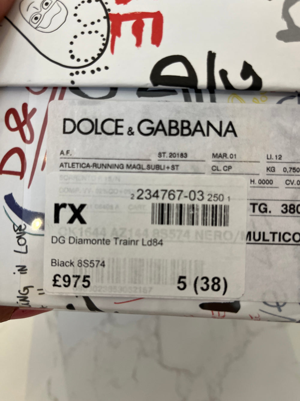 Pre Loved Dolce & Gabbana Diamanté Crystal Trainers uk5