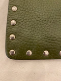 Pre Loved Valentino Garavani Rockstud Leather clutch in Olive