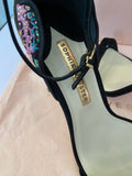Pre Loved Sophia Webster Black Suede Chiara Wing-Embellished Sandals UK9 (excellent)