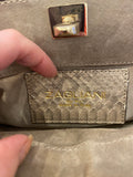 Pre Loved Zagliani Exotic Leather Gold Hand Bag