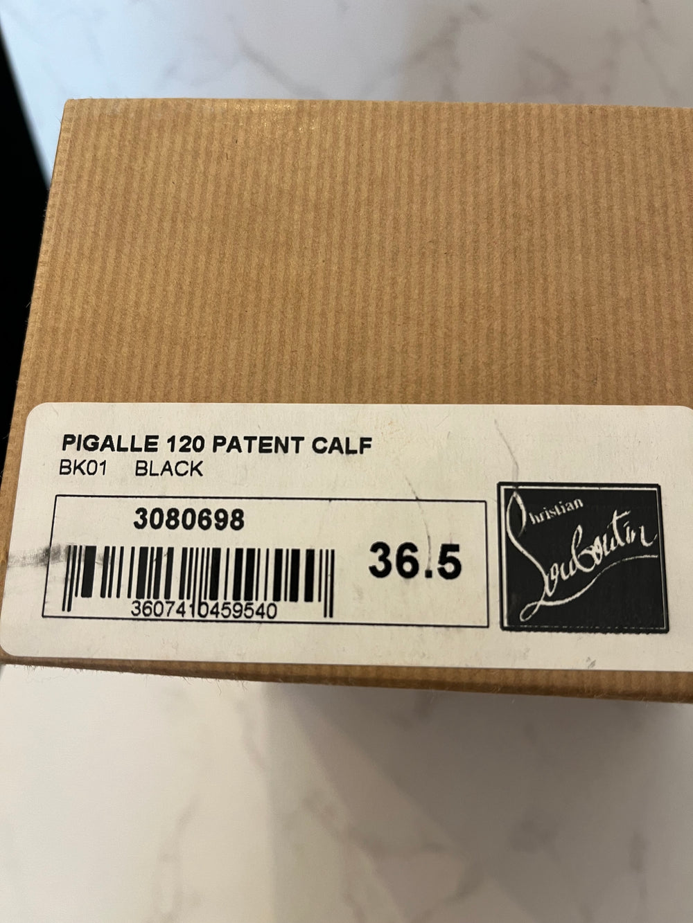 Pre Loved Christian Louboutin Pigalle 120 Black Patent Heels Size UK 3.5