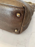 Pre Loved Gucci Vintage Princy Tote in Old Gold Leather with Gold Chain Shoulder Straps