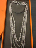 Hermes Silver Chaine d’Ancre Etcaetera Long 4 Chains Necklace