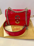 Pre Loved Christian Louboutin Mini Elisa Shoulder Bag in Pink Patent Leather (as new)