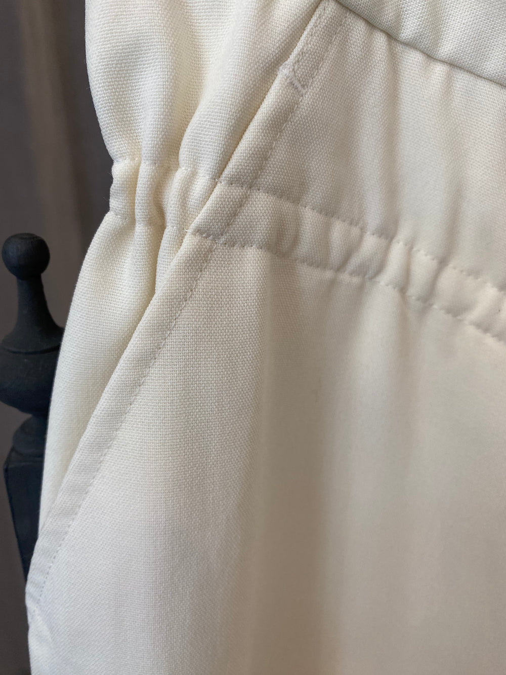 Pre Loved Comme des Garcons Cream High-Draw string Waist Trousers ukS