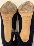 Pre Loved Jimmy Choo Navy Suede Heels UK 3.5
