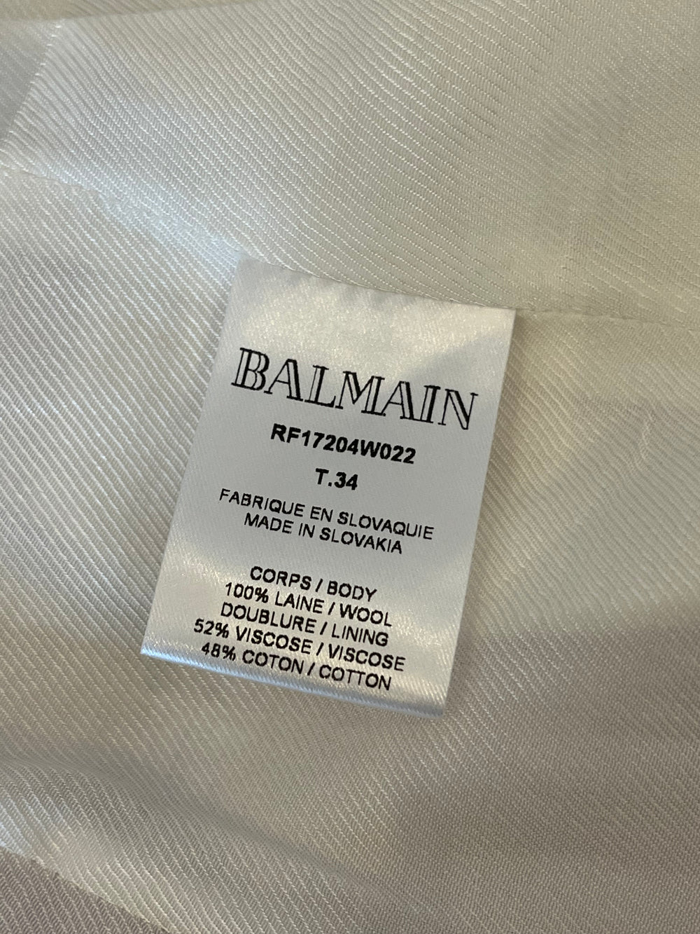 Pre Loved Balmain Double Breasted Lilac Wool Blazer size 34 fits UK 6