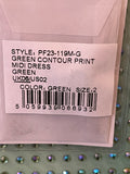 Pre Loved Self Portrait Green Contour Midi Dress with Crystals (new)